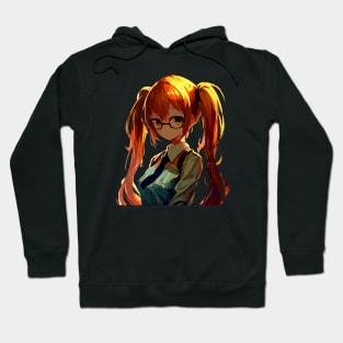 Orange hair anime school girl Hoodie